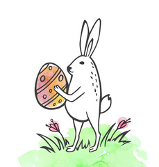 Poster - Easter rabbit and egg