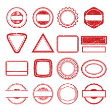 Rubber Stamp Frames. Grunge Scratching Post Tampon Insignia Stamp Vector Templates Isolated. Illustration Of Insignia Stamp Grunge, Rubber Post Seal