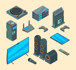 Wall Mural - home entertainment. electronically tools audio speakers home theatre computer tv systems console gam