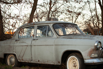 Wall Mural - Photo of one old car in the village