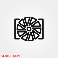 Camera objective icon vector sign symbol for design