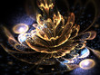 Golden fractal flower, digital artwork for creative graphic design