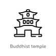 © zaurrahimov - outline buddhist temple vector icon. isolated black simple line element illustration from buildings concept. editable vector stroke buddhist temple icon on white background