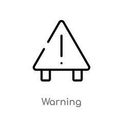 outline warning vector icon. isolated black simple line element illustration from tools concept. editable vector stroke warning icon on white background