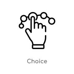 outline choice vector icon. isolated black simple line element illustration from ethics concept. edi