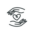 Charity Volunteer Collaboration Heart Love Hands Icon Set	