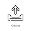 outline output vector icon. isolated black simple line element illustration from interface concept. editable vector stroke output icon on white background