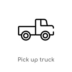 Wall Mural - outline pick up truck vector icon. isolated black simple line element illustration from mechanicons concept. editable vector stroke pick up truck icon on white background