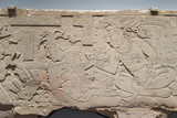Base relief of Mayan stone carving, Maya civilization art.