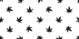 Fototapeta  - Marijuana seamless pattern weed vector cannabis leaf scarf isolated repeat wallpaper tile background plant