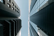 © pavelvozmischev - Minimalism in architecture and buildings. The black facade of the house and textures.