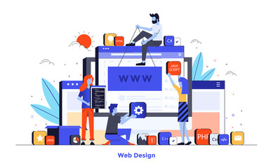 Wall Mural - flat color modern illustration design - web design
