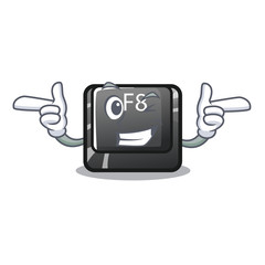 Poster - Wink button f8 isolated with the cartoon