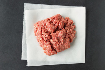 Raw minced meat  for cooking cutlets, hamburgers, meatballs. Concept- cooking, recipes, delicious dishes.