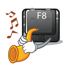 Sticker - With trumpet f8 button installed on computer mascot