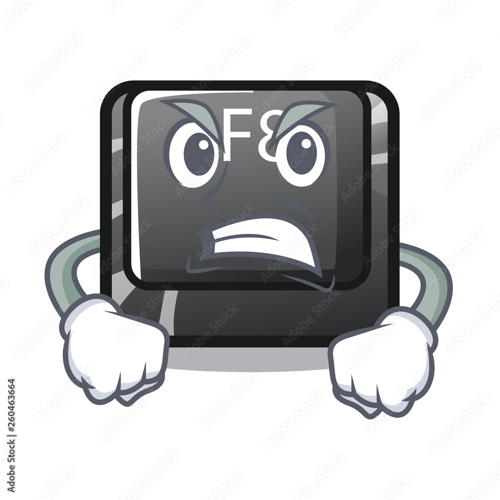 Angry f8 button installed on computer mascot Stock Vector | Adobe Stock