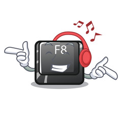 Canvas Print - Listening music f8 button installed on computer mascot