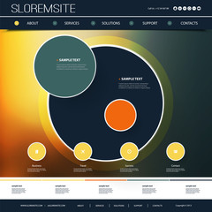 Wall Mural - Abstract Colorful Website Design Template for Your Business with Minimalist Geometric Shapes 