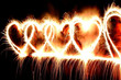 Drawing hearts with sparklers