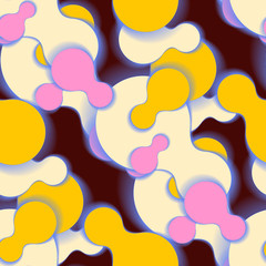 Wall Mural - abstract seamless pattern with blobs shapes in retro shades