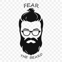 Silhouette Of A Bearded Hipster. Bearded Men, Avatar, Hipster With Different Haircut. Male Face With A Mustache And Beard. Vector Illustration With A Transparent Background For A Plotter And Print.
