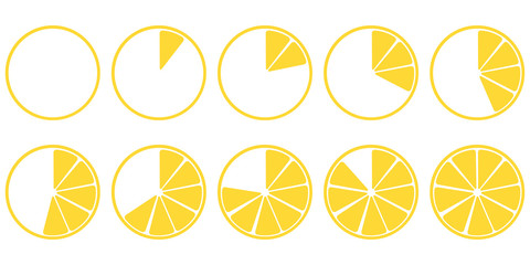 Wall Mural - loading icons lemon parts set ten pieces