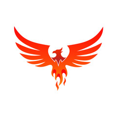 Wall Mural - Phoenix With Fire Logo Vector