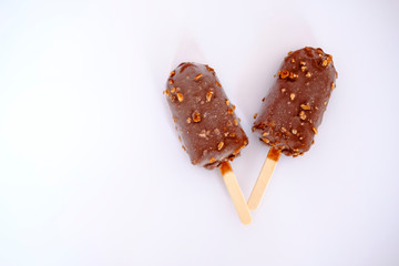 Wall Mural - ice cream with chocolate isolated background