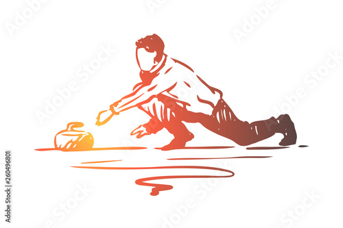 Fotografía Curling, winter, sport, ice, stone concept
