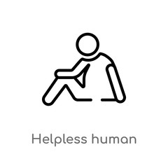 Wall Mural - outline helpless human vector icon. isolated black simple line element illustration from feelings concept. editable vector stroke helpless human icon on white background