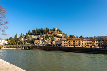 Wall Mural - Hill of San Pietro and Roman Theatre - Verona Italy