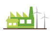 factory building house wind turbines