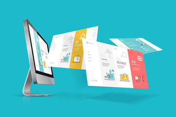 Wall Mural - web design template. vector illustration concept of website design and development, app development,