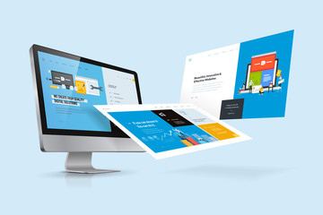 web design template. vector illustration concept of website design and development, app development,