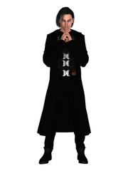 Wall Mural - Gothic man warrior standing. 3D rendering. Isolated on white. 