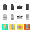© pandavector - Isolated object of municipal and center sign. Collection of municipal and estate   vector icon for stock.