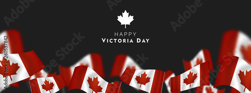 Cuadros en Lienzo Victoria Day in Canada Vector Illustration, realistic rippling canadian flag