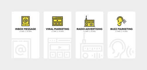 Canvas Print - ADVERTISING LINE ICON SET