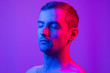 © Serhii  Holdin - portrait of a man in multicolored light