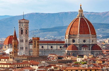 florence in italy with the great dome of the cathedral