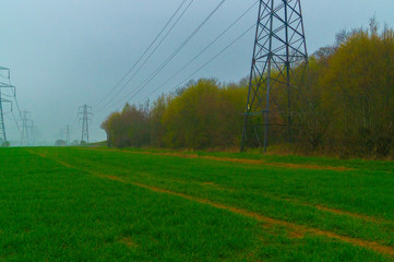 Electric Lines and Pylons on third going into the distance