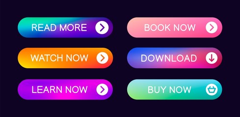Sticker - set of modern abstract web buttons with the ability to edit