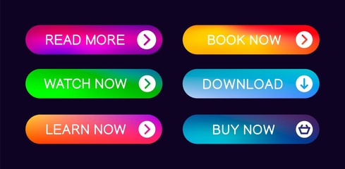 Wall Mural - set of modern abstract web buttons with the ability to edit