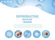 Reproductive Medicine Banner, Copy Space, Icons