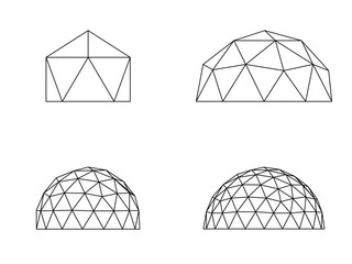 Geodesic domes illustration vector