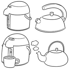 Poster - vector set of kettle