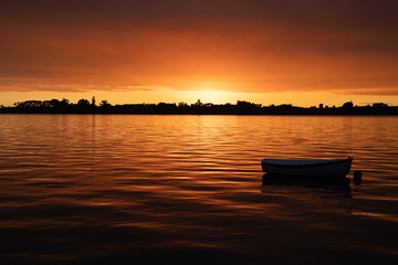 Canvas Print - Cloudy dark intense sunrise