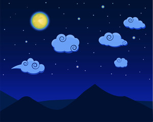 Wall Mural - sky cloud chinese night.