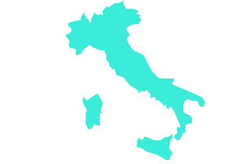  blue map of Italy