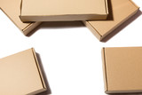 Fototapeta Lawenda - group of cardboard boxes on white background